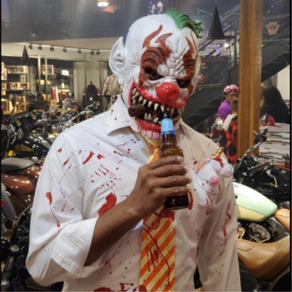 

costume accessories halloween zombie clown mask horror fancy dress party costume props haunted house escape room cosplay latex headgear, Silver