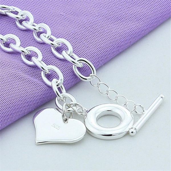 

charm bracelets 925 silver delicate heart to-clasp bracelet for women wedding engagement birthday anniversary fashion jewelry, Golden;silver