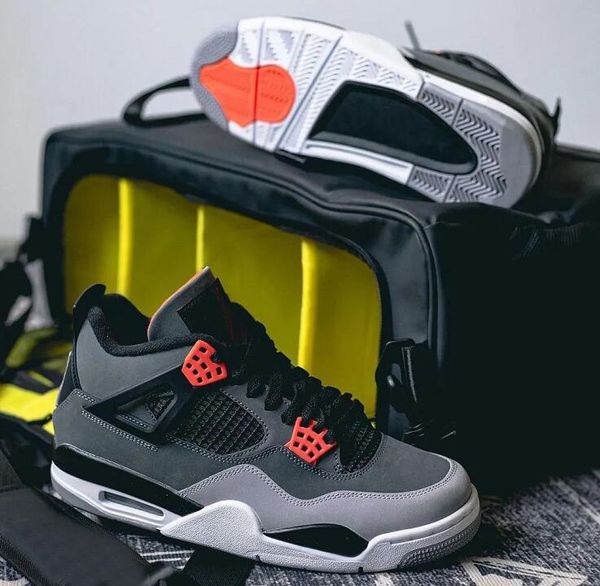 

4 infrared mens basketball shoes 4s dark grey infrared 23-black-cementgrey outdoor sneakers skateboard sports dh6927-061 with box size :us 7