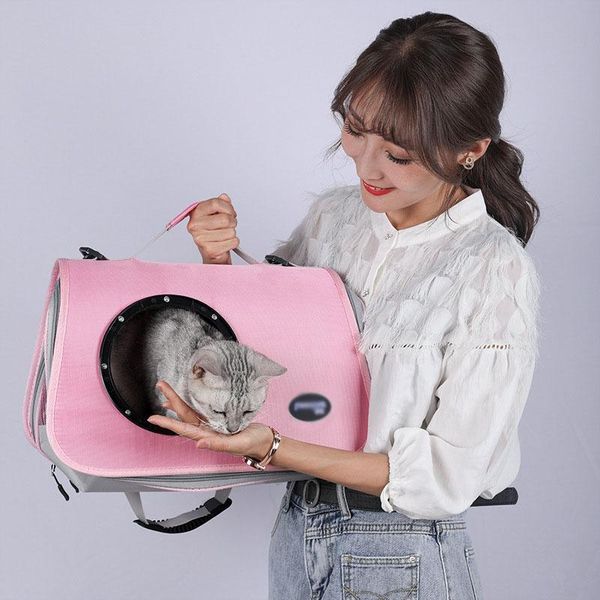 

cat carriers,crates & houses carrier for pet backpack solid color oxford wear-resisting bag travel portable simple single transportation sho