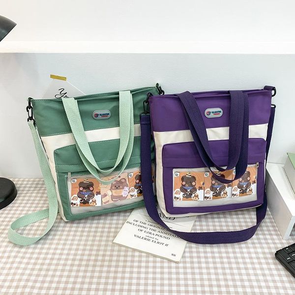 

evening bags large-capacity transparent messenger bag 2021 korean style contrast color cute shoulder college girl school
