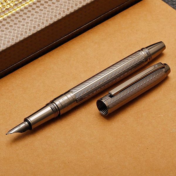 

fountain pens hero metal brushed pen water ripples fashion iraurita fine 0.5mm grey/gold/rose gold business office student gift