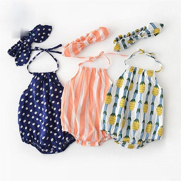 

jumpsuits born rompers baby girl clothes sleeveless backless summer jumpsuit casual sunsuit cute cotton outfits for 0-2y kids, Blue