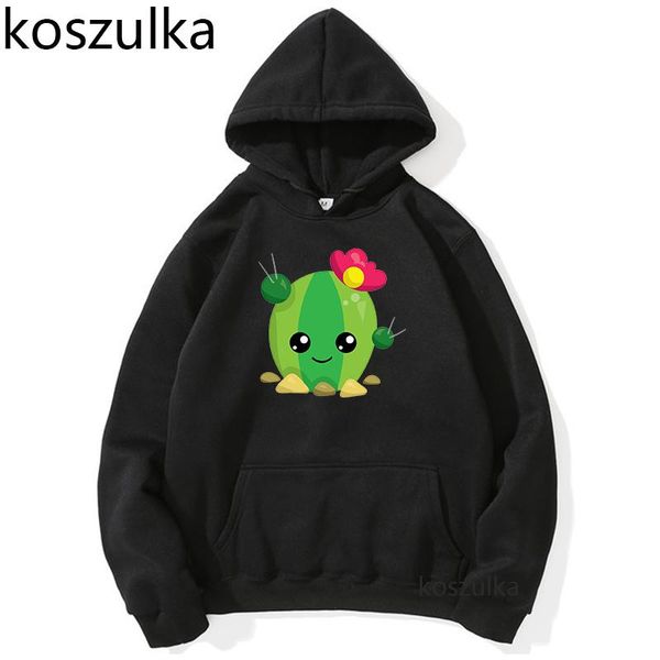 

christmas cactus hoodies men anime kawaii pullovers sweatshirt hoodie streetwear printing hip hop casual male sudaderas men's & sweatsh, Black
