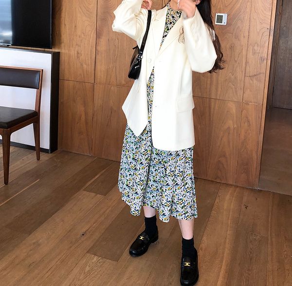 

women's suits & blazers [ewq] autumn sweet women jacket korean suit long sleeve loose ladies blazer office coat1 88jm, White;black