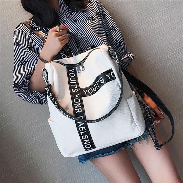 

backpack female korean wild school wind student bag casual color letter travel