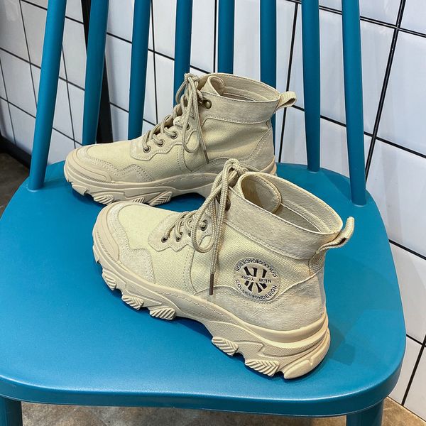 

summer thin canvas martin women's spring and autumn english single show feet small short boots, Black