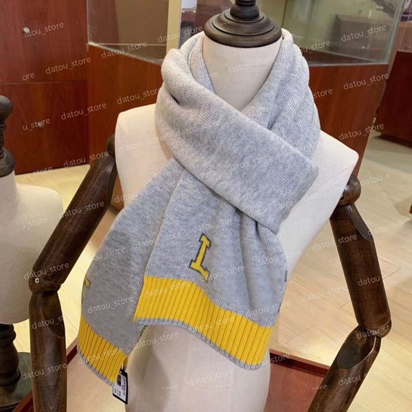 

Winter Mens Women Designer Cashmere Scarf Woman Soft Scarves Mens Sport Scarf Luxurys Pashmina Classic Cashmere Scarf For Men Keep Warm Box, Blue;gray