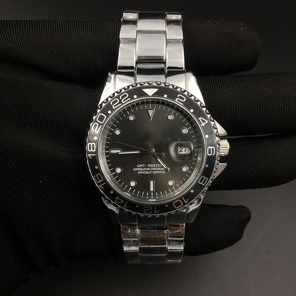 

luxe watch casual men's watches fashion dress datejust stainless steel strap quartz movement automatic calendar gradient surface, Slivery;brown