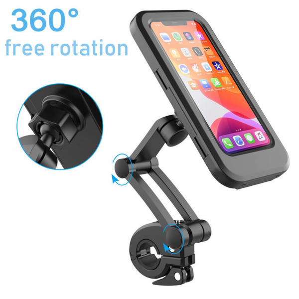 

car & truck racks adjustable bicycle phone holder 6.7inch waterproof motorcycle mobile cellphone gps mount 360 rotatable anti-shake stable