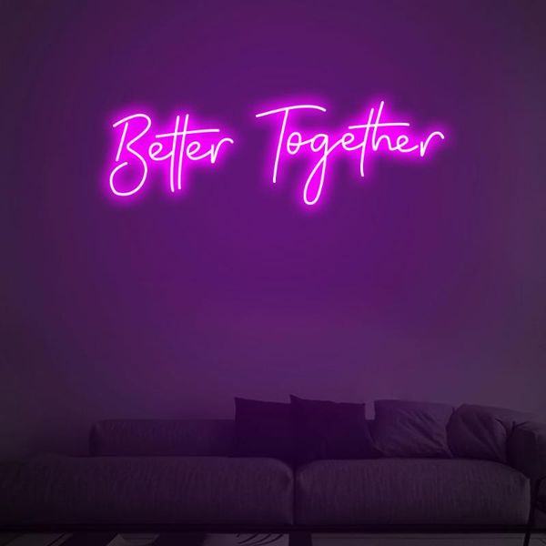 

other event & party supplies "better tegether " neon sign custom light led pink home room wall decoration ins shop decor
