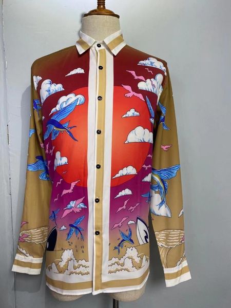 

men's casual shirts w1869 fashion 2021 runway luxury european design party style clothing, White;black