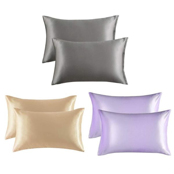 

pillow case imitation silk pillowcase european and american style comfortable breathable bed linings fine stitching&simple~