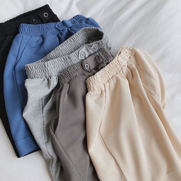 

women's shorts wear running breathable sports shorts, female summer korean student loose and thin, versatile, thin casual bf pants, White;black