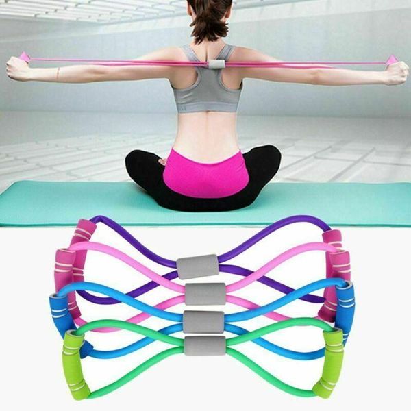 

resistance band yoga rally strap body shaping pull rope silicone elastic 8 word shape stretch chest fitness equipment bands