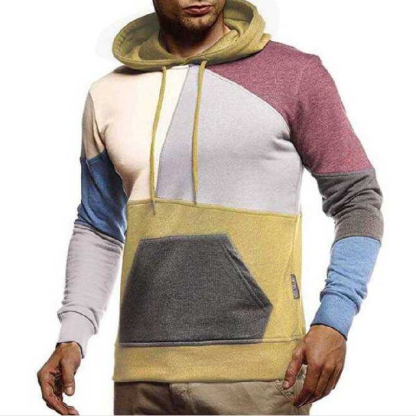 

men's hoodies & sweatshirts japanese streetwear men clothing harajuku crewneck sweatshirt fashion hoodie patchwork color autumn shirt, Black