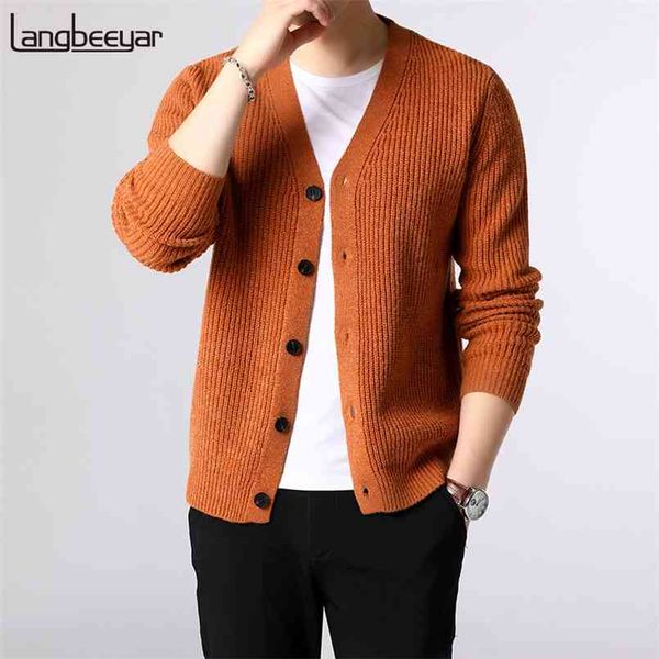 

fashion brand sweater men cardigan thick slim fit jumpers knitwear warm winter korean style casual clothing male 210813, White;black