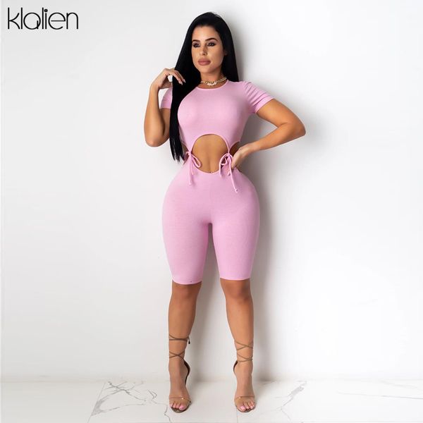 

tracksuits casual solid knitted tracksuit women high street sports fitness short sleeve t shirt and shorts bandage two piece set, Gray