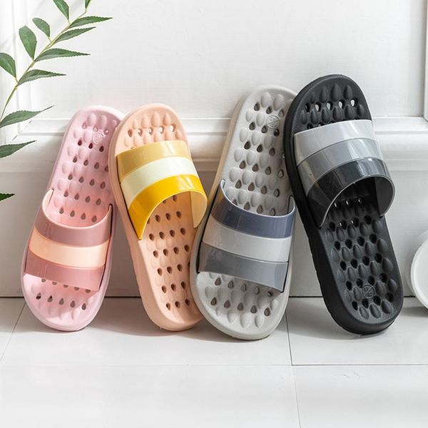 

slippers summer indoor men women non-slip bathroom flip flops hollow flat eva slides beach sandals shoes drop, Black