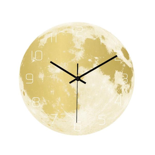 

print wall clock space scene abstract hanging simple glowing galaxy art room decor wanduhr home by50gz clocks