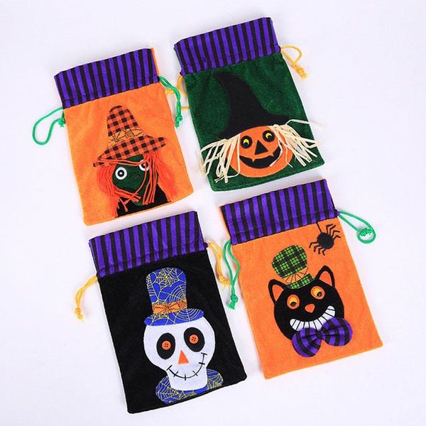 

christmas decorations 2pcs halloween pumpkin witch gift bag cartoon tote drawstring pocket decoration for children party trick or treat