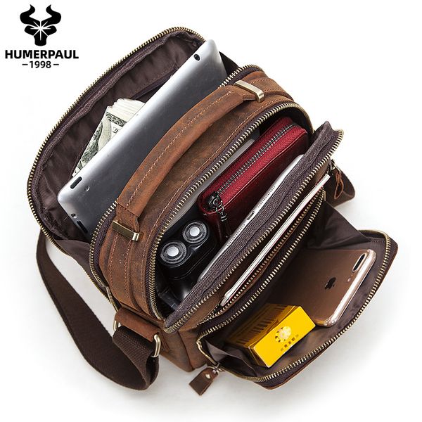 

men's leather vintage bolsos quality travel crossbody bags