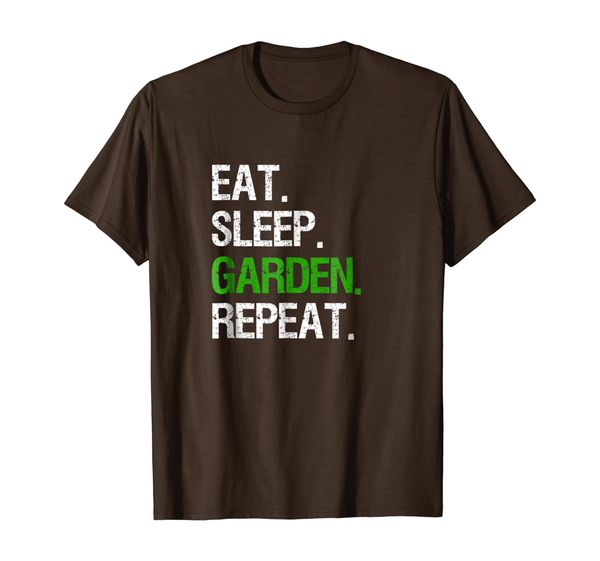 

eat sleep garden repeat farmer gardening t-shirt, White;black