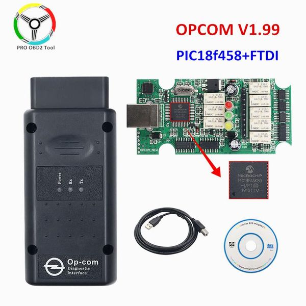 

code readers & scan tools opcom v1.99 v1.70 with pic18f458 ftdi chip for car diagnostic scanner flash firmware update version