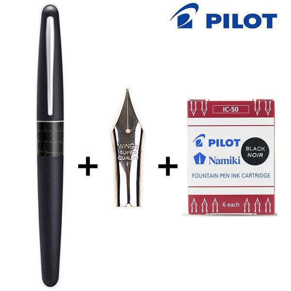 

fountain pens japan pilot 88g male and female business students writing calligraphy gift box pen (1 + 6 ink gallons 1 f tip)