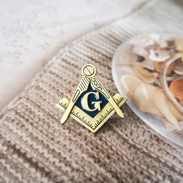 Gold Plated Masonic Lapel Pin: Freemason Badge with Compass & Ruler | BLM25 Wholesale