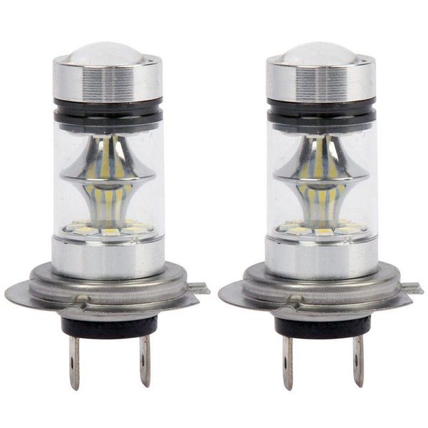 

working light 1 pair high power led h7 bulb 100w 20led car fog lamp headlights 6000k white