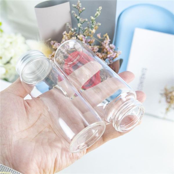 

storage bottles & jars silver aluminum lid mini glass bottle 80ml hyaline water container 24pcs refillable empty jar small wishing vials foo