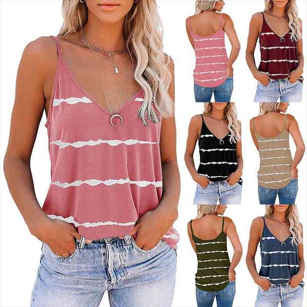 

summer clothes vest sleeveless women tanks casual loose striped v neck regular size pullover ladies camis sales, White