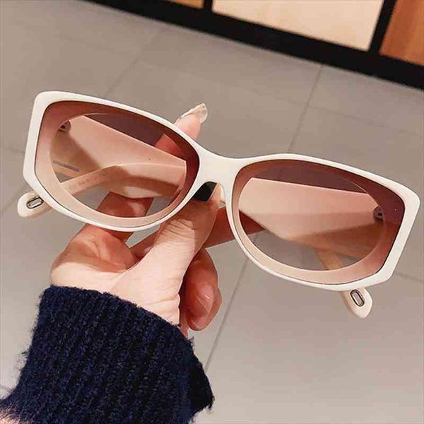 

vintage beige tea square sunglasses for women fashion brand gradient black leopard sun glasses uv400 men retro small eyewear, White;black