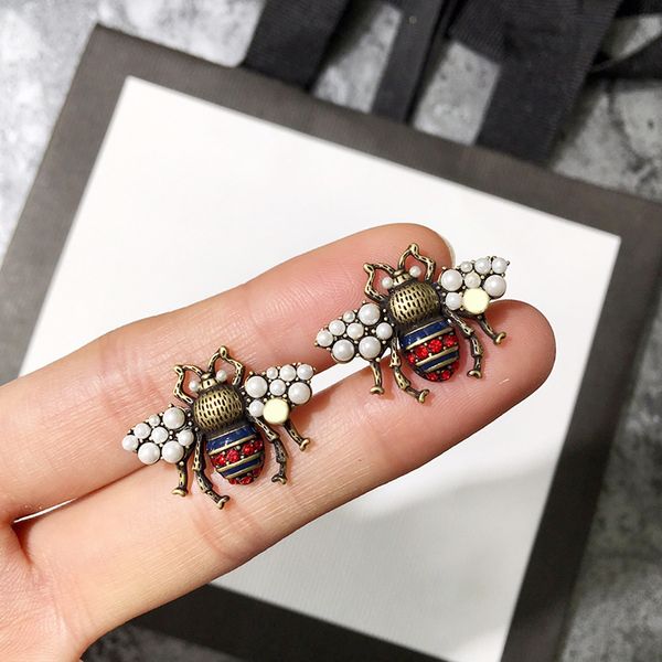 

fahion stainless steel little bee studs earrings 18k rose gold stud earring stud for woman, Golden;silver