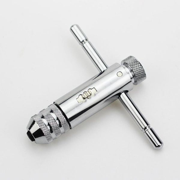 

professional hand tool sets 6 pcs adjustable t-handle ratchet tap wrench set m3-m8 taps silver screw n1hf