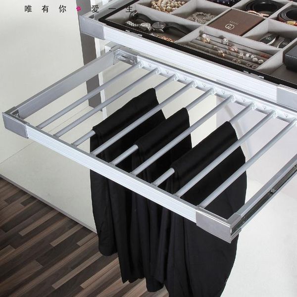 

high-end closet cloakroom stretch pants rack damping thickened trousers hanging aluminum alloy trouser hangers & racks