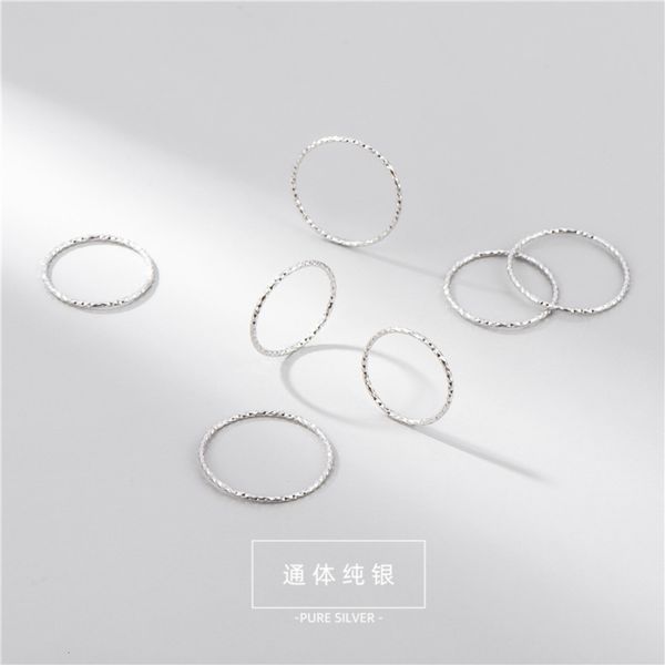 

straight s925 sterling silver personalized car flower women's fashion korean exquisite ring chaoren hand jewelry, Black