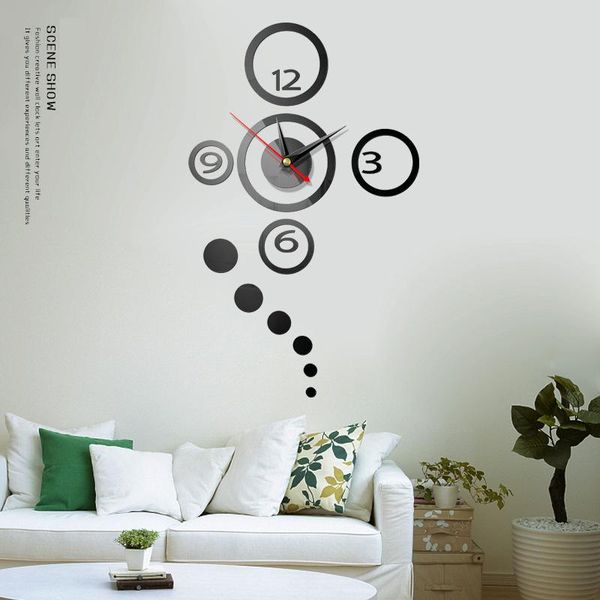 

wall clock modern home decoration antique acrylic mirror stickers living room self adhesive hanging watch clocks