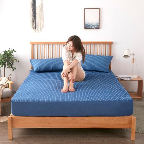 

sheets & sets one piece cotton fitted bed sheet water-proof home with elastic (not include cases)