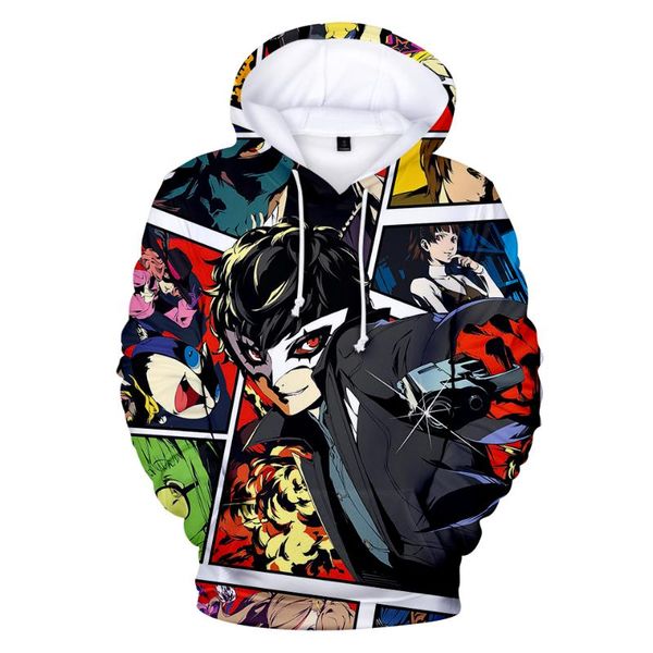 

men's hoodies & sweatshirts aikooki est persona 5 3d men/women autumn fashion harajuku anime print hoodie, Black