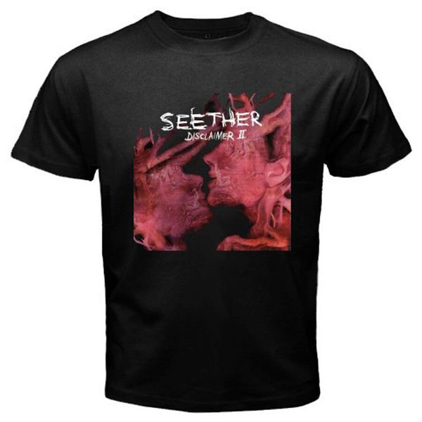 

new seether metal disclaimer logo men's black t-shirt size s to 3xl, White;black