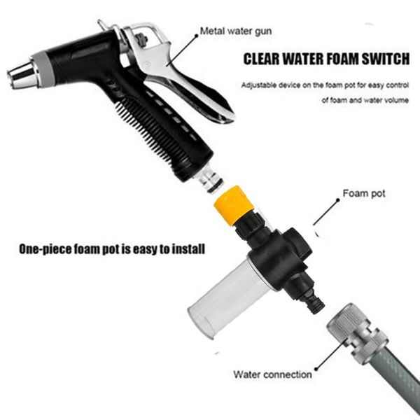 

water gun & snow foam lance washer spray pot adjustable bottle car high pressure jet replacement