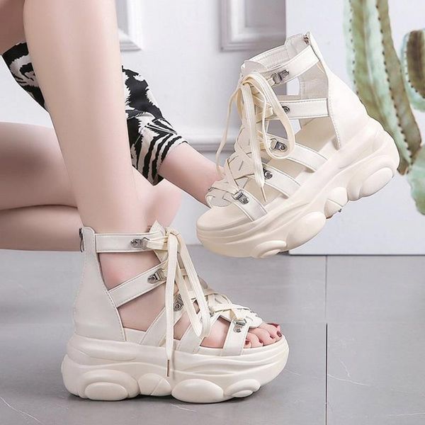 

dress shoes high-heeled sandals women 2021 summer fashion thick-soled hollow open toe casual roman women's, Black