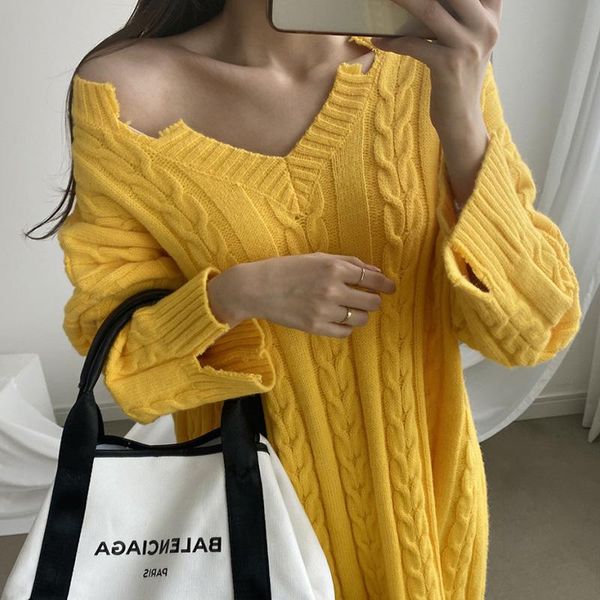 

one-piece woman sweater dresses 2021 winter thick warm knitted dress women oversize twist pattern midi knit lady robe casual, Black;gray