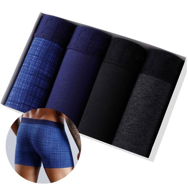 

underpants 4pcs set men boxer shorts soft boxers for men's panties male cotton underwear boxershorts family calecon, Black;white