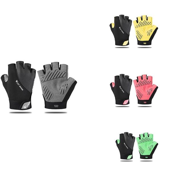 

bicycle half finger sports gloves for men pad breathable mtb road cycling, Black