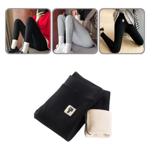 

women's pants & capris sporty bottoms women leggings skinny slim plush lining stretchy, Black;white