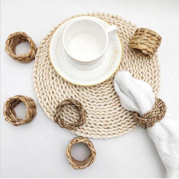 

napkin rings natural material straw corn husk ring water grass buckle