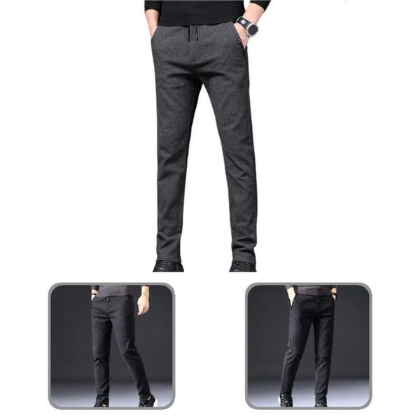 

men's pants stylish spring multi pockets zipper fit male trousers men, Black